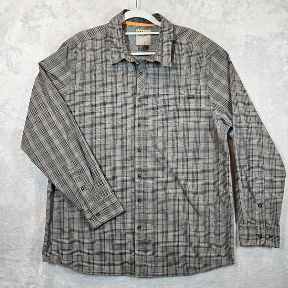 5.11 Tactical Gray Plaid Mens L  Long Sleeve Snap close Shirt business casual - Picture 1 of 13